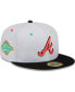 Men's White, Black Atlanta Braves 1995 World Series Champions Neon Eye 59FIFTY Fitted Hat Черно-белый, 8 - фото #1