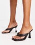 Фото #1 товара ASOS DESIGN Halle padded toe thong heeled sandals in black