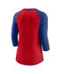 Фото #4 товара Women's Red, Royal Philadelphia Phillies Next Up Tri-Blend Raglan 3/4-Sleeve T-shirt