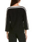 Фото #2 товара St. John Intarsia Stripe Sweater Women's Black M