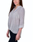 ფოტო #3 პროდუქტის Petite 3/4 Sleeve Metallic Dot Blouse Top