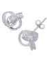 ფოტო #5 პროდუქტის Diamond Accent Love Knot Stud Earrings in Silver or 14k Gold Plate