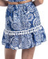 Women's Cotton Tassel-Trim Tiered Cover-Up Skirt