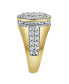 Фото #4 товара Ice Bowl Natural Certified Diamond 2.01 cttw Round Cut 14k Yellow Gold Statement Ring for Men