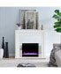 Audrey Faux Stone Mirrored Color Changing Electric Fireplace