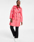 Petite Hooded Double-Breasted Trench Coat