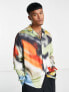 Фото #1 товара ASOS DESIGN relaxed revere satin shirt in blur spray print