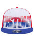Фото #3 товара Men's White/Blue Detroit Pistons Throwback Gradient Tech Font 9fifty Snapback Hat