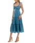 ფოტო #3 პროდუქტის Women's Tied Ruffle Fit & Flare Midi Dress