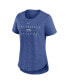 Фото #3 товара Nike Women's Heather Royal Los Angeles Dodgers Knockout Team Stack Tri-Blend T-Shirt