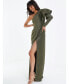 Фото #2 товара Платье макси с одним рукавом QUIZ Metallic для женщин