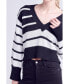 ფოტო #2 პროდუქტის Women's V-neck Striped Sweater
