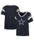 Фото #1 товара Women's Navy Dallas Cowboys Phoenix V-Neck T-shirt