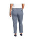 Plus Size Mid Rise Classic Straight Leg Chambray Ankle Pants