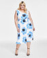Фото #3 товара Women's Floral Print Sleeveless Midi Dress, PXXS-3X