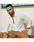 Фото #2 товара Men's Ivory White Self-Design Wave Shirt