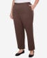 Plus Size Wine Country Classic Faux Suede Slant Pocket Medium Length Pant