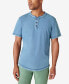 Фото #1 товара Men's Jersey Short Sleeves Henley T-shirt, Indigo