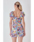 Women's Floral Off the Shoulder Ruched Mini Dress