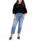 ფოტო #3 პროდუქტის Plus Size Puff 3/4-Sleeve Knit Top