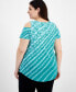 Фото #1 товара Plus Size Dissipating Etch Cold-Shoulder Top, Created for Macy's