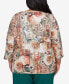 ფოტო #2 პროდუქტის Plus Size Emerald Isle Women's Center Lace Floral Print Top