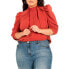 ფოტო #1 პროდუქტის Plus Size Drape Front Blouse