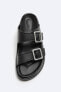 Фото #8 товара Кожаные сандалии с пряжками ZARA