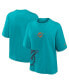 ფოტო #1 პროდუქტის Women's Aqua Miami Dolphins Boxy T-Shirt