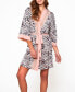 ფოტო #1 პროდუქტის Women's Katie Soft Printed Robe with Lace Trims