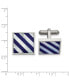 ფოტო #2 პროდუქტის Stainless Steel Blue Shell Inlay Cufflinks