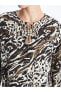 Фото #13 товара LCW Grace Bağlamalı Yaka Desenli Uzun Kollu Kadın Bluz