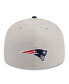 ფოტო #5 პროდუქტის Men's Stone, Navy New England Patriots 2023 NFL Draft Low Profile 59FIFTY Fitted Hat