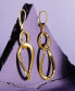 ფოტო #4 პროდუქტის Circle and Oval Leverback Drop Earrings in 10k Gold