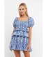 Women's Floral Smocked Tiered Mini Dress