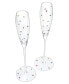 Polka Dot Champagne Flutes Glass, Set of 2