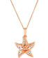 Фото #3 товара Le Vian multi-Sapphire (5/8 ct. t.w.) & Chocolate Diamond (1/20 ct. t.w.) Starfish Pendant Necklace in 14k Rose Gold, 18" + 2" extender
