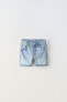 Regular denim bermuda shorts