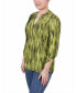 ფოტო #3 პროდუქტის Women's 3/4 Roll Tab Sleeve Y-neck Top