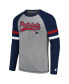 ფოტო #3 პროდუქტის Men's Gray, Navy New England Patriots Kickoff Raglan Long Sleeve T-shirt