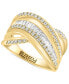 ფოტო #1 პროდუქტის EFFY® Diamond Baguette & Round Multirow Crossover Ring (5/8 ct. t.w.) in 14k Gold