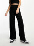 ASOS DESIGN Tall wide leg jersey suit trouser in black