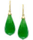ფოტო #1 პროდუქტის EFFY® Dyed Jade Fancy-Cut Briolette Drop Earrings in 14k Gold