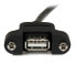 Фото #5 товара 1 ft Panel Mount USB Cable A to A - F/M - 0.3 m - USB A - USB A - USB 2.0 - Male/Female - Black
