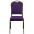 Фото #3 товара Hercules Series Crown Back Stacking Banquet Chair In Purple Fabric - Gold Vein Frame