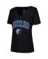 Women's Black Memphis Grizzlies Plus Size Arch Over Logo V-Neck T-shirt