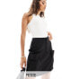 Фото #2 товара Closet London Petite A-line mini skirt with pockets in black