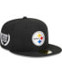 Фото #1 товара Men's Black Pittsburgh Steelers Camo Undervisor 59FIFTY Fitted Hat