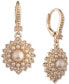 ფოტო #1 პროდუქტის Pavé & Imitation Pearl Cluster Drop Earrings