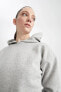 Фото #3 товара Kapüşonlu Basic Crop Sweatshirt